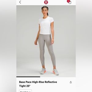 Base Pace Reflective 25in Lululemon leggings